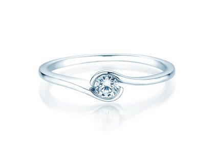 Bague de fiançailles Touch en 9K or blanc avec diamant 0,13ct G/SI