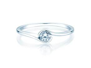 Bague de fiançailles Touch en 9K or blanc avec diamant 0,13ct G/SI