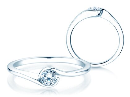Bague de fiançailles Touch en 18K or blanc avec diamant 0,23ct D/IF