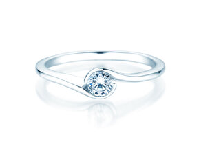 Bague de fiançailles Touch en 18K or blanc avec diamant 0,23ct D/IF