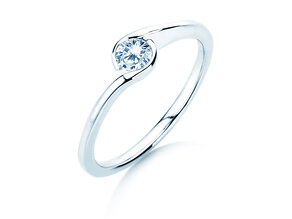 Bague de fiançailles Touch en 18K or blanc avec diamant 0,23ct D/IF