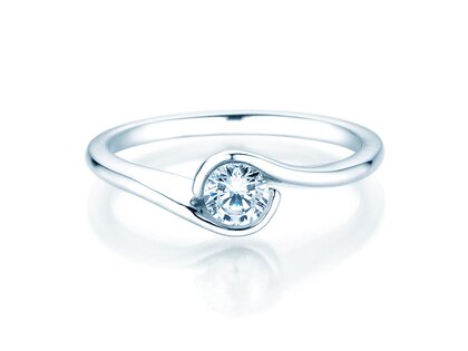 Bague de fiançailles Touch en 14K or blanc avec diamant 0,50ct G/SI