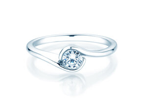 Bague de fiançailles Touch en 14K or blanc avec diamant 0,50ct G/SI