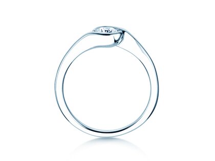 Bague de fiançailles Touch en 14K or blanc avec diamant 0,50ct G/SI