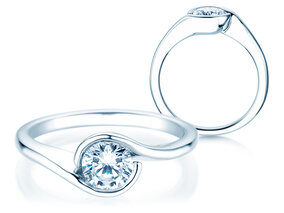 Bague de fiançailles Touch en 9K or blanc avec diamant 0,75ct G/SI