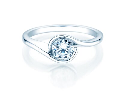 Bague de fiançailles Touch en 9K or blanc avec diamant 0,75ct G/SI