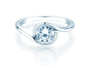 Bague de fiançailles Touch en 9K or blanc avec diamant 1,00ct H/SI