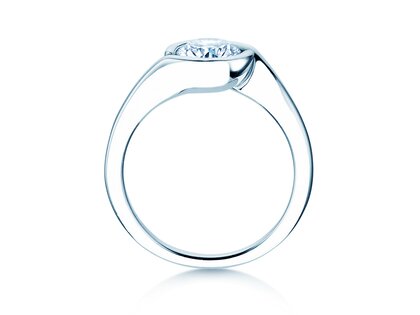 Bague de fiançailles Touch en 9K or blanc avec diamant 1,00ct H/SI