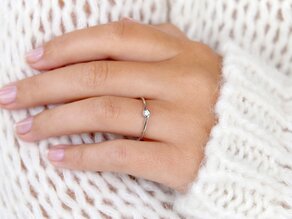Bague de fiançailles Touch en 14K or blanc avec diamant 0,08ct D/IF