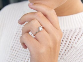 Bague de fiançailles Touch en 14K or blanc avec diamant 0,50ct G/SI