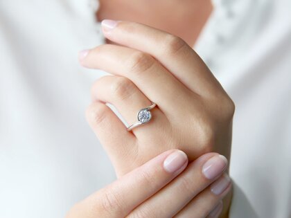 Bague de fiançailles Touch en 9K or blanc avec diamant 0,75ct G/SI