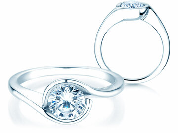 Bague de fiançailles Touch en 14K or blanc avec diamant 1,00ct G/SI