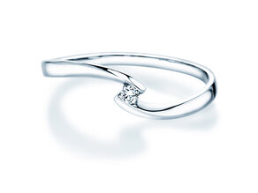 Bague de fiançailles Twist Petite dans 14K or blanc avec diamant 0,04ct G/SI