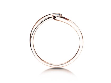Bague de fiançailles Twist Petite dans 14K or rose avec diamant 0,04ct G/SI