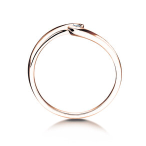 Bague de fiançailles Twist Petite dans 14K or rose avec diamant 0,04ct G/SI