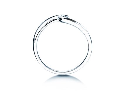 Bague de fiançailles Twist Petite dans 14K or blanc avec diamant 0,04ct G/SI