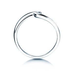 Bague de fiançailles Twist Petite dans 14K or blanc avec diamant 0,04ct G/SI