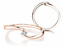 Bague de fiançailles Twist Petite dans 14K or rose avec diamant 0,04ct G/SI