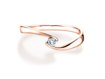 Bague de fiançailles Twist Petite dans 14K or rose avec diamant 0,06ct G/SI