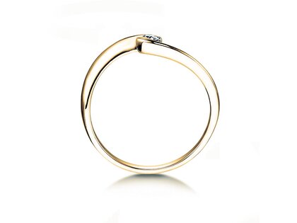 Bague de fiançailles Twist Petite dans 14K or jaune avec diamant 0,06ct G/SI