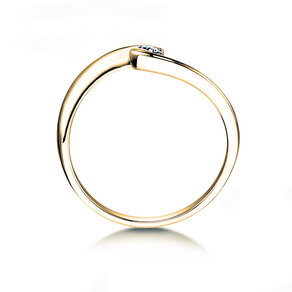 Bague de fiançailles Twist Petite dans 14K or jaune avec diamant 0,06ct G/SI