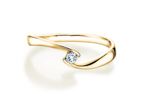 Bague de fiançailles Twist Petite dans 14K or jaune avec diamant 0,06ct G/SI
