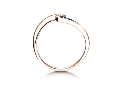 Bague de fiançailles Twist Petite dans 14K or rose avec diamant 0,06ct G/SI