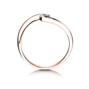 Bague de fiançailles Twist Petite dans 14K or rose avec diamant 0,06ct G/SI