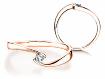 Bague de fiançailles Twist Petite dans 14K or rose avec diamant 0,06ct G/SI