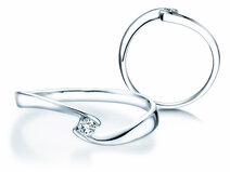 Bague de fiançailles Twist Petite dans 14K or blanc avec diamant 0,06ct G/SI