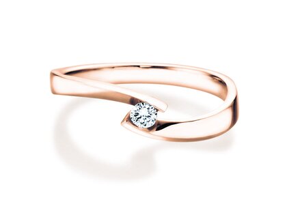 Bague de fiançailles Twist Petite dans 14K or rose avec diamant 0,09ct G/SI