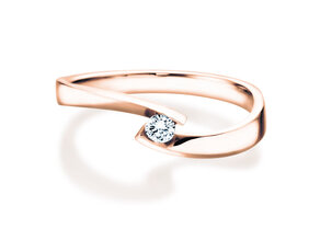 Bague de fiançailles Twist Petite dans 14K or rose avec diamant 0,09ct G/SI