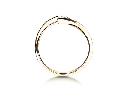Bague de fiançailles Twist Petite dans 14K or jaune avec diamant 0,09ct G/SI