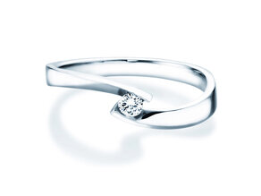Bague de fiançailles Twist Petite dans 14K or blanc avec diamant 0,09ct G/SI