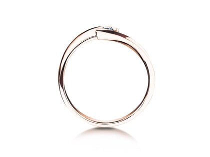 Bague de fiançailles Twist Petite dans 14K or rose avec diamant 0,09ct G/SI