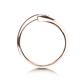 Bague de fiançailles Twist Petite dans 14K or rose avec diamant 0,09ct G/SI