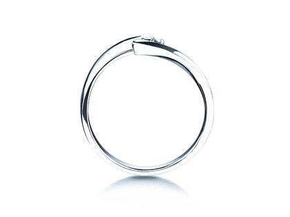 Bague de fiançailles Twist Petite dans 14K or blanc avec diamant 0,09ct G/SI