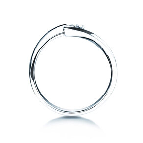 Bague de fiançailles Twist Petite dans 14K or blanc avec diamant 0,09ct G/SI