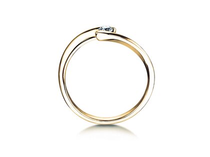 Bague de fiançailles Twist Petite dans 14K or jaune avec diamant 0,13ct G/SI
