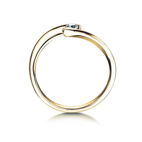 Bague de fiançailles Twist Petite dans 14K or jaune avec diamant 0,13ct G/SI