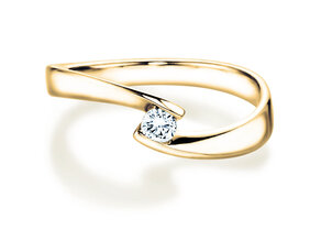 Bague de fiançailles Twist Petite dans 14K or jaune avec diamant 0,13ct G/SI