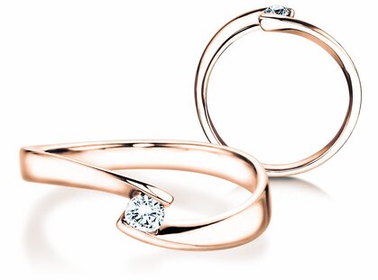 Bague de fiançailles Twist Petite dans or rose