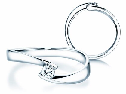 Bague de fiançailles Twist Petite dans or blanc