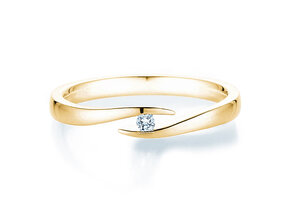 Bague de fiançailles Twist en 18K or jaune avec diamant 0,03ct H/SI