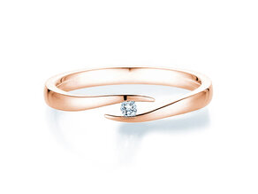 Bague de fiançailles Twist en 9K or rose avec diamant 0,03ct