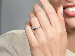 Bague de fiançailles Twist dans Argent 925/- avec diamant 0,05ct H/SI