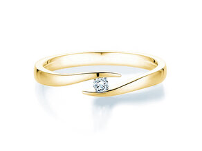 Bague de fiançailles Twist dans 14K or jaune avec diamant 0,05ct G/SI