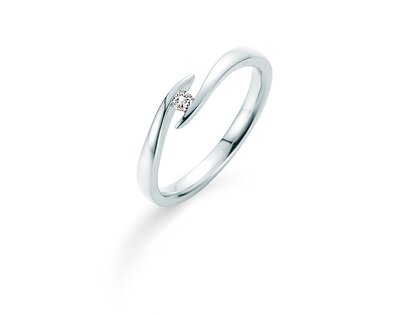 Bague de fiançailles Twist dans platine 950/- avec diamant 0,03ct H/SI