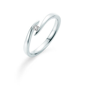 Bague de fiançailles Twist dans platine 950/- avec diamant 0,03ct H/SI