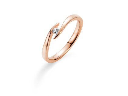 Bague de fiançailles Twist en 9K or rose avec diamant 0,03ct